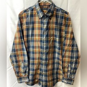 Men’s Plaid Oxford Long Sleeve Botton Down Shirt by Arrow, Size Medium